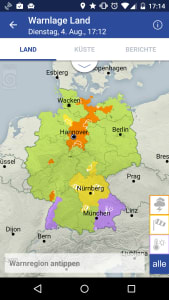 Die DWD-Warnwetter App